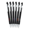 View Image 2 of 3 of Incline Soft Touch Stylus Metal Pen - Black