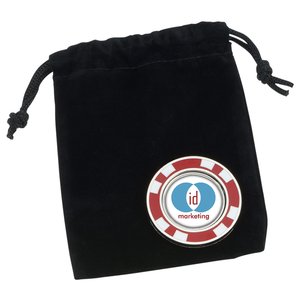 Additional Image 2 - a black bag with a red and white circle on it