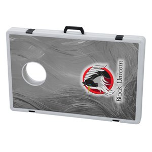 Additional Image 2 - a grey case with a black and red logo