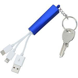 Additional Image 1 - a key chain with a blue handle and white cables