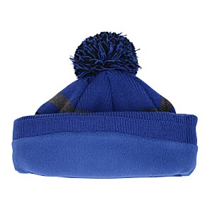 Additional Image 1 - a blue hat with a pom