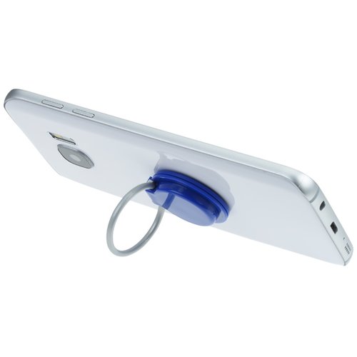 Additional Image 3 - a white cell phone with a blue ring attached to it