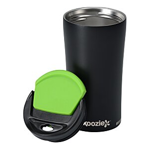 Additional Image 4 - a black and silver tumbler with a green lid
