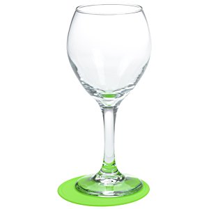 Additional Image 1 - a clear wine glass on a green coaster