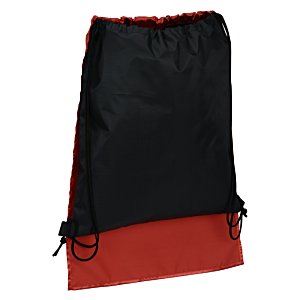 Additional Image 2 - a black and red drawstring bag