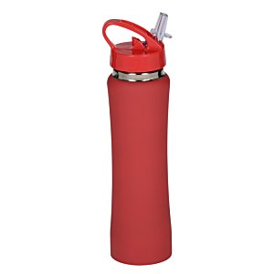 Additional Image 1 - a red water bottle with a straw