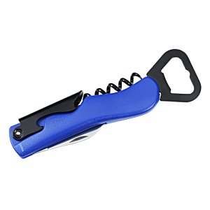 Additional Image 2 - a blue bottle opener with black handle