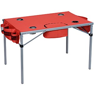 Additional Image 2 - a red desk with metal legs