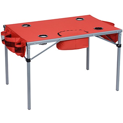 Additional Image 2 - a red desk with metal legs