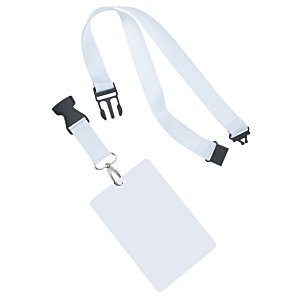 Additional Image 1 - a white lanyard with black straps