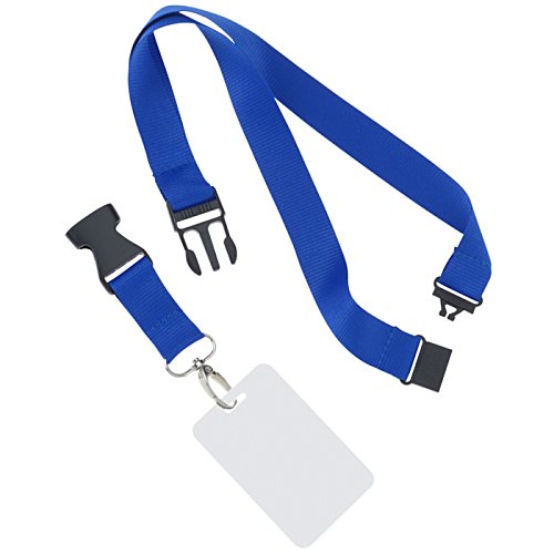 Additional Image 1 - a blue lanyard with a black buckle
