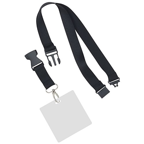 Additional Image 1 - a black lanyard with a white tag