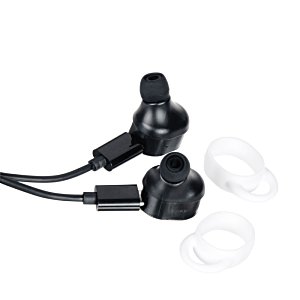 Additional Image 3 - a pair of black earbuds