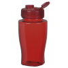 a red plastic water bottle