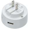 View Image 3 of 4 of Lucent Round Light-Up USB Wall Charger - Closeout