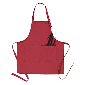 Additional Image 1 - a red apron with a black strap