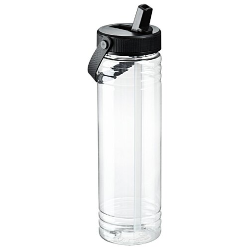 Additional Image 2 - a clear water bottle with a black lid