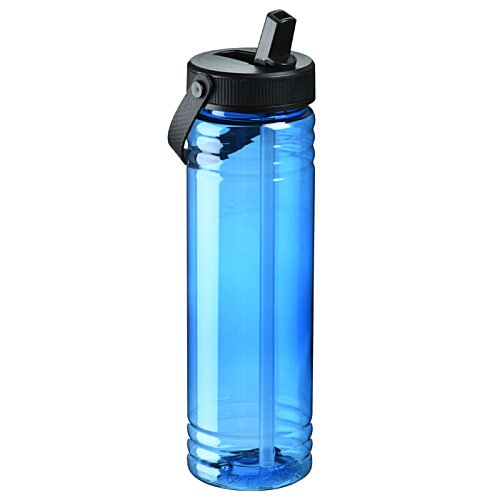 Additional Image 2 - a blue water bottle with a black lid