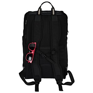 Additional Image 2 - a black backpack with red sunglasses