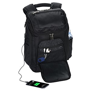 Additional Image 1 - a black backpack with a green light