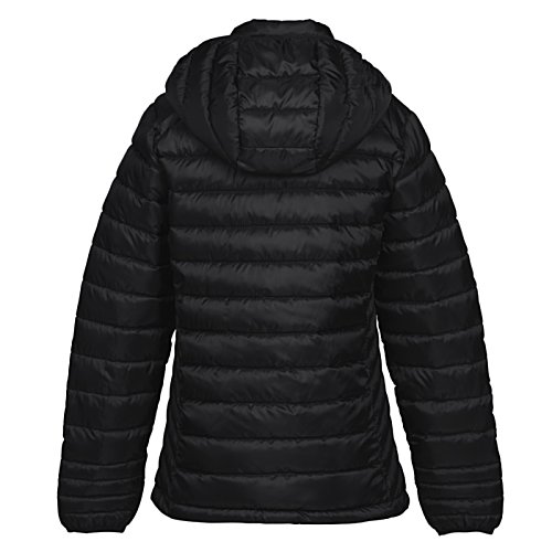 Additional Image 1 - a black puffer jacket with a hood