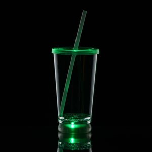 Additional Image 1 - a green drink glass with straw