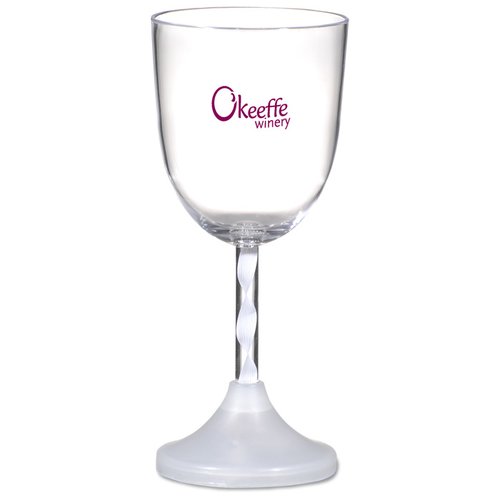 Additional Image 1 - a clear wine glass with a red writing on it
