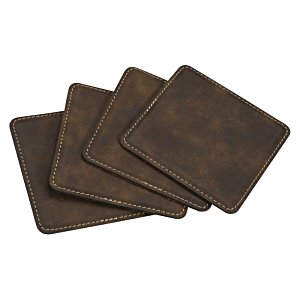 Additional Image 2 - a group of square brown coasters