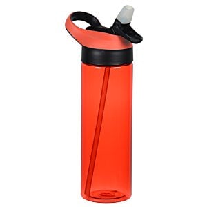 Additional Image 2 - a red water bottle with a black lid