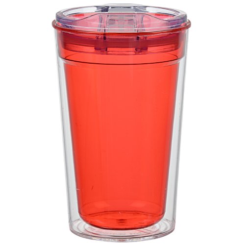 Additional Image 1 - a red plastic cup with a lid