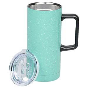 Additional Image 2 - a teal and black mug with a lid