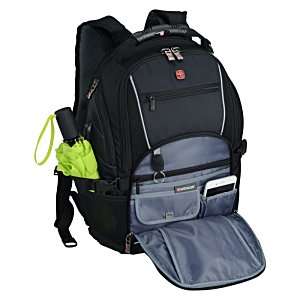 Additional Image 1 - a black backpack with a pocket open