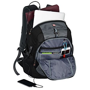 Additional Image 2 - a backpack with a phone and a key