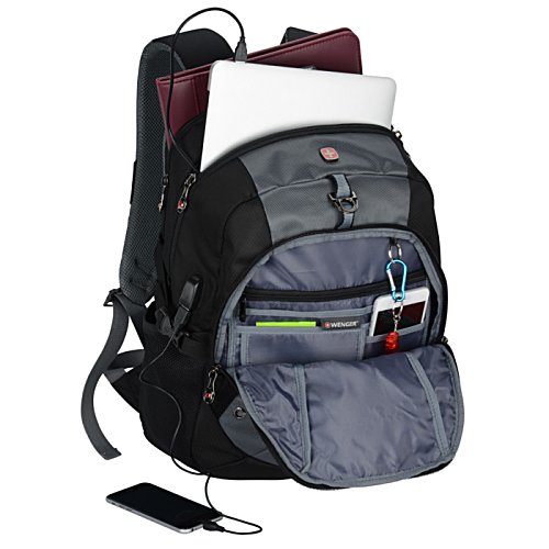 Additional Image 2 - a backpack with a phone and a key