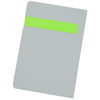 a grey card with a green stripe