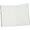 a white notebook with lines on it