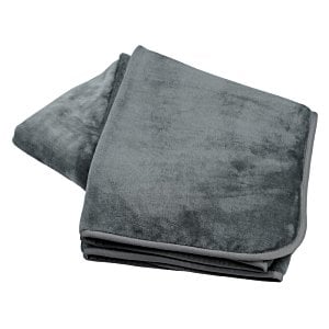 Additional Image 1 - a folded grey blanket on a white background