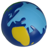 a blue and yellow globe