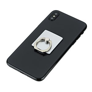 Additional Image 2 - a black cell phone with a white square on the back