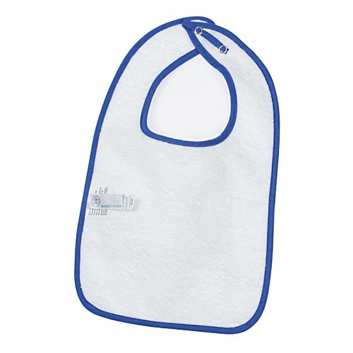 Additional Image 1 - a white bib with blue trim