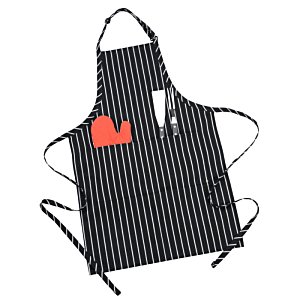 Additional Image 1 - a black apron with a red heart on it