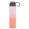 a pink and white water bottle