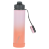 a pink and black water bottle