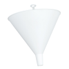 a white funnel with a white handle