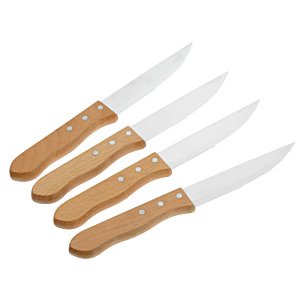 Additional Image 2 - a group of knives with wooden handles