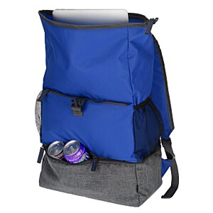 Additional Image 4 - a blue backpack with a grey pocket