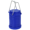 a blue bucket with a handle