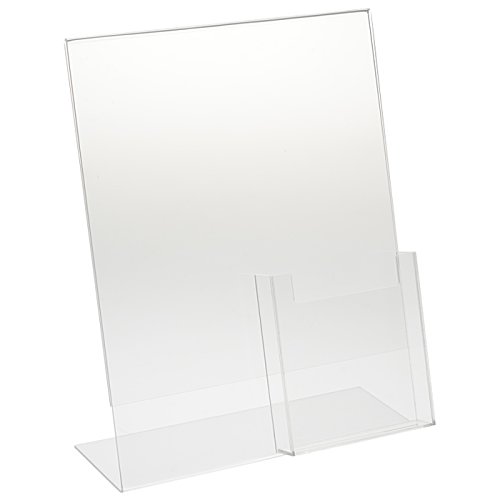 Clear Sign Holder with Brochure Pocket - 10-3/4" x 8-1/2" - Pack of 5 Image 1 of 2