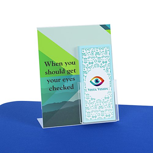 Clear Sign Holder with Brochure Pocket - 10-3/4" x 8-1/2" - Pack of 5 Image 2 of 2