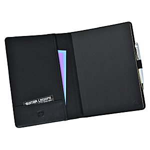 Additional Image 2 - a black wallet with a blue and purple stripe